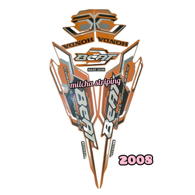 Jual STIKER/STRIPING MOTOR HONDA BEAT 2008/OREN | Shopee Indonesia