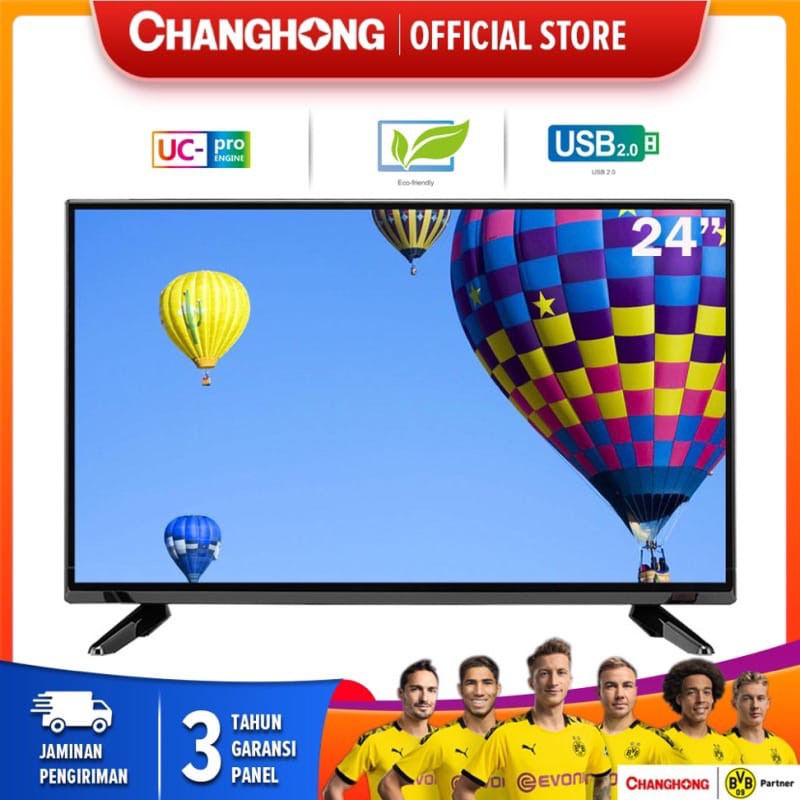 Changhong 24 inch LED TV HD TV Tipe L24G3 Garansi Resmi 3 Tahun Khusus Bandung Murah