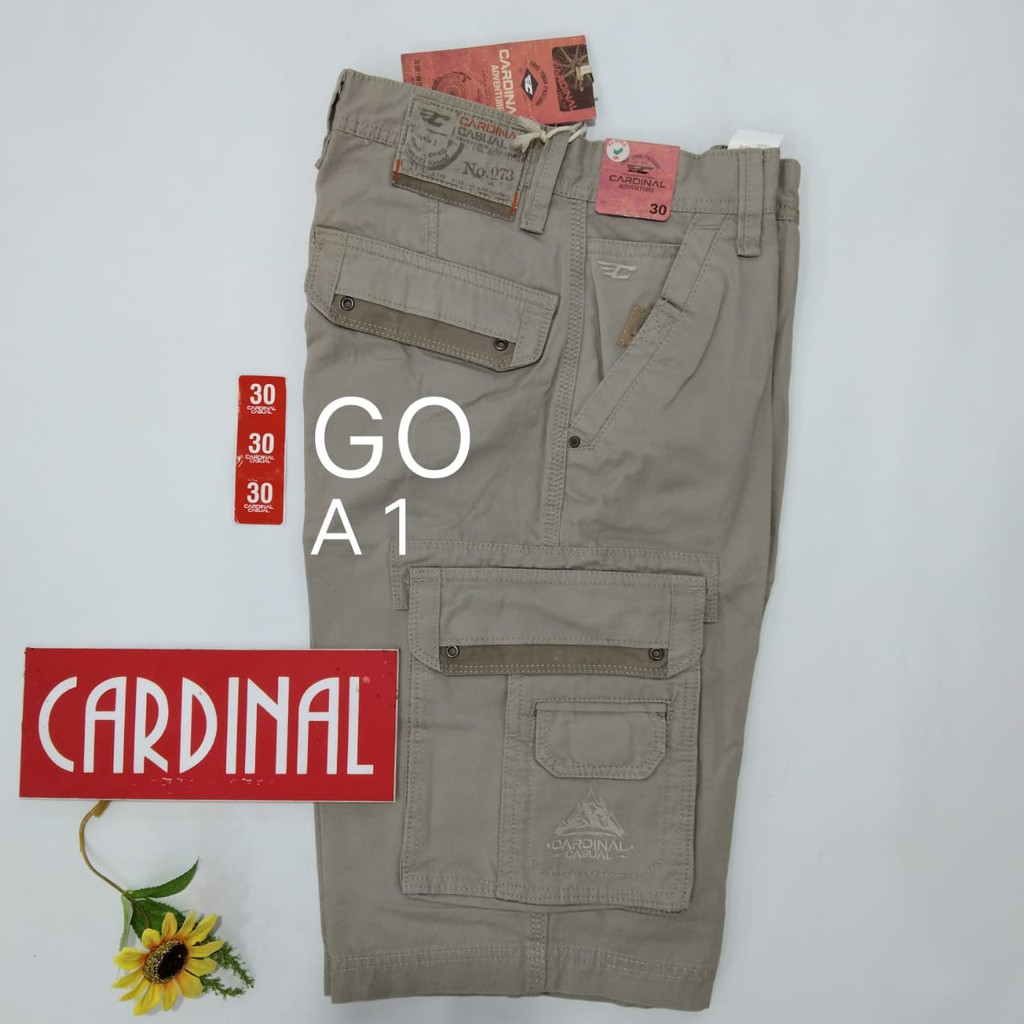 gof 30-KPL 1 CARDINAL KEMPOL CASUAL Celana Pendek Cowok Celana Kempol/Cargo Fashion Pria Bagus