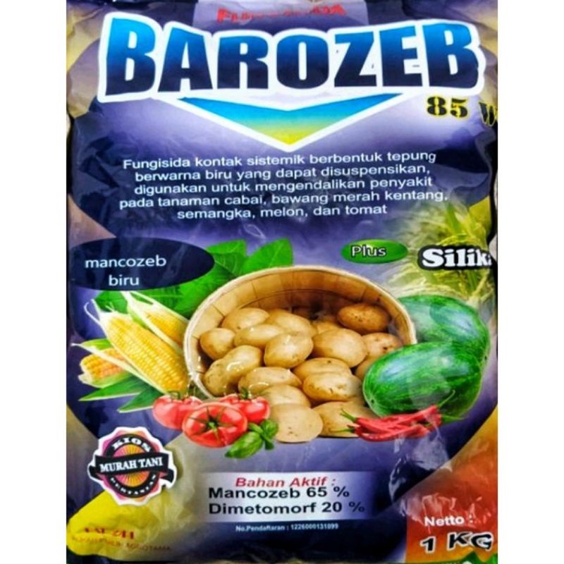 Fungisida Barozep 85wp  mancozeb biru 2 bahan aktif mancozeb dan dimetomorf