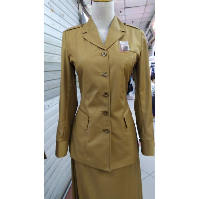 seragam pemda muda /seragam PNS/seragam guru khaki muda/seragam wanita pemda muda rok A / Baju dinas Pemda muda / seragam Pemda khaki muda / seragam wanita keki / seragam keki muda / baju pns pemda muda / baju pns pemda wanita