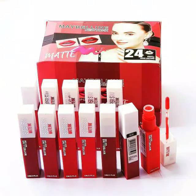 1 Lusin Lipstik Maybelline Matte Ink / Lipcream Maybelline Isi 12pcs