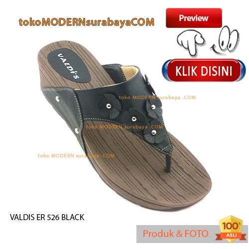 VALDIS ER S 26 HITAM sandal wanita wedges slide