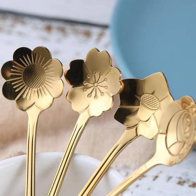 Dessert Spoon Motif Bunga. (pendek)