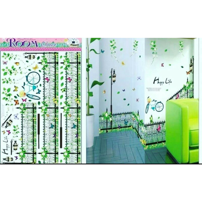stiker dinding 3 dimensi wallsticker pagar wallsticker 3 dimensi 60x90