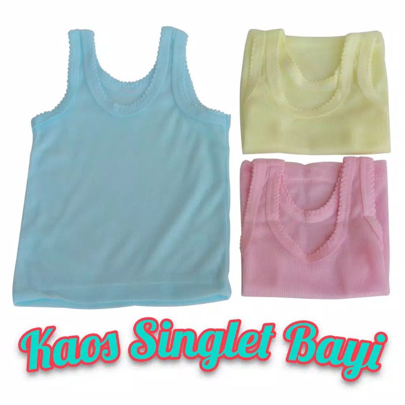 6 PCS Singlet Anak Size L &amp; XL Warna