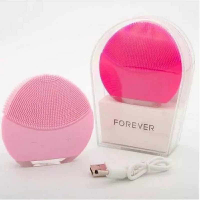 FACE CLEANER BRUSH SILICONE RECHARGABLE (PINK)