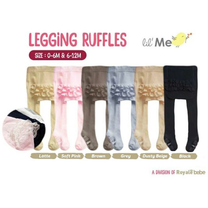 LITTLE ME Legging Ruffle Polos Legging Baby Girl Celana Bayi Lejing Bayi Perempuan