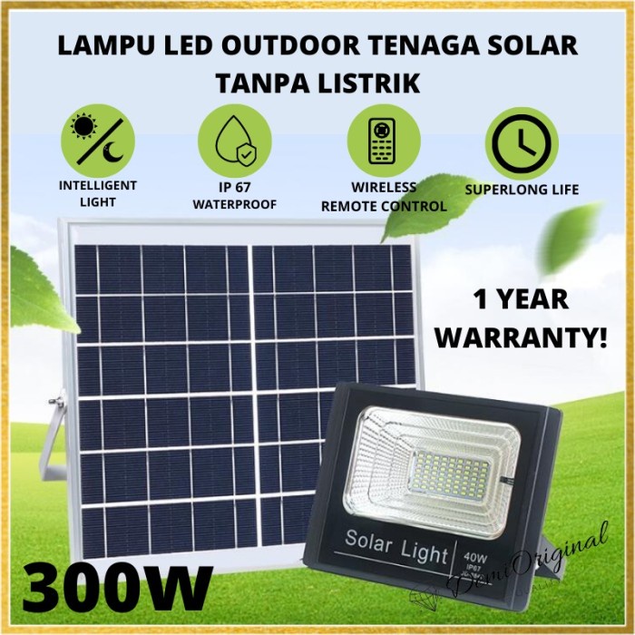 Led Solar Outdoor Flood Light Ip 67 Waterproof Tenaga Surya 300W