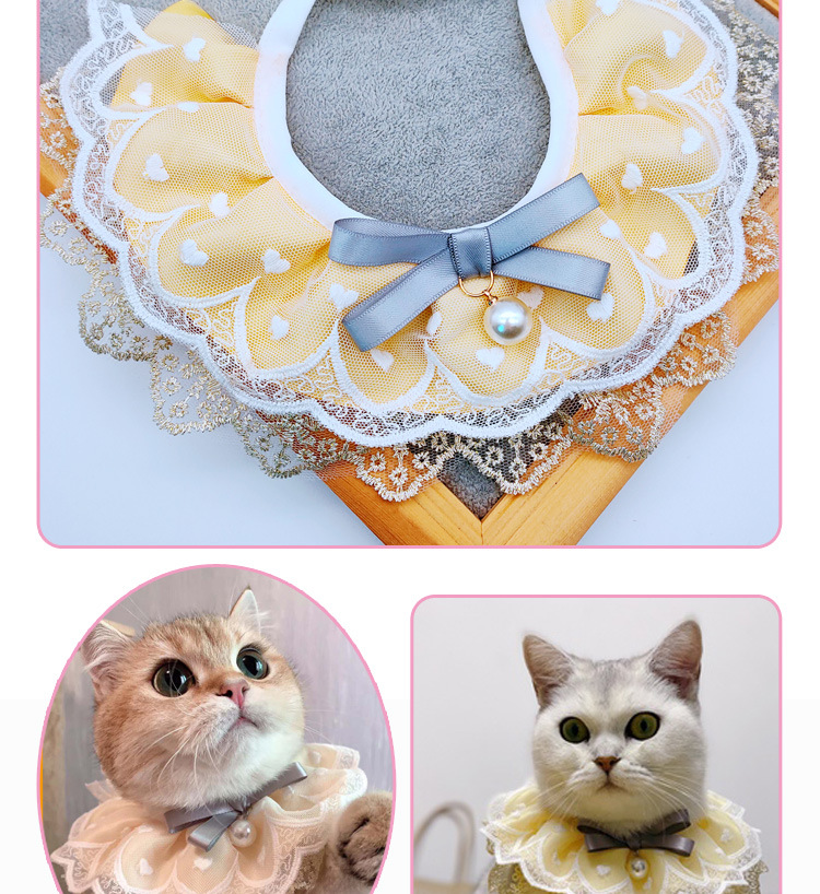 Bib / Slabber / Handuk Air Liur Bahan lace adjustable Dengan Liontin Mutiara Untuk Anjing / Kucing