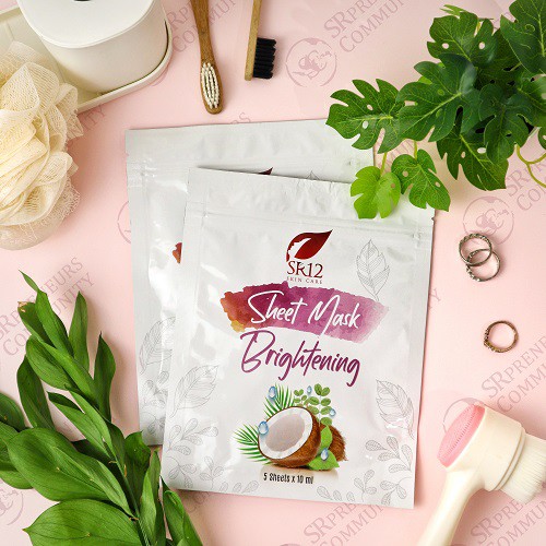 SHEET MASK BRIGHTENING SR12 BPOM / MASKER WAJAH ORIGINAL MENCERAHKAN / SHEET MASK PENCERAH PELEMBAB