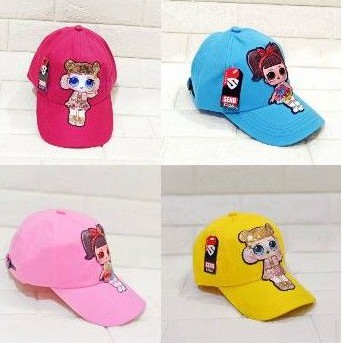 Topi anak Perempuan karakter LED LOL Umur 2-10Tahun