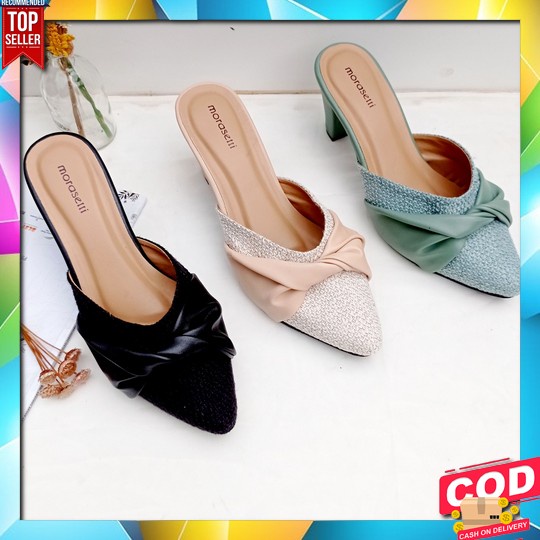 Sepatu Haihil Hils Hak Tinggi Pesta Kerja Wanita Murah  Kek Iw80 Morasetti Kanza Sandal Hak Wa