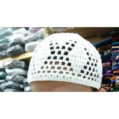 Peci Rajut Peci Haji Putih Murah Peci Polos
