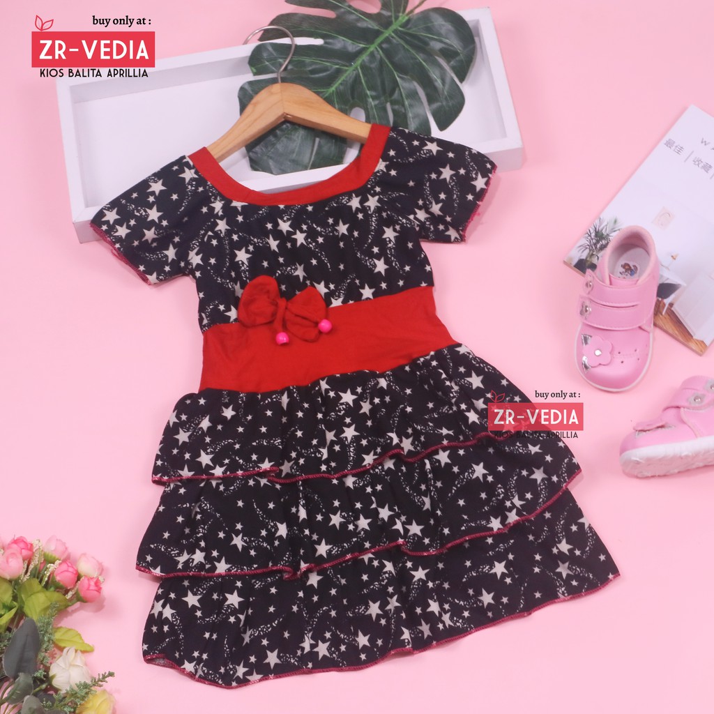 Dress Nayla uk 3-4 th / Dress Balita Dress Anak Cewek Dress Import Dress Lengan Dress Yukensi Anak