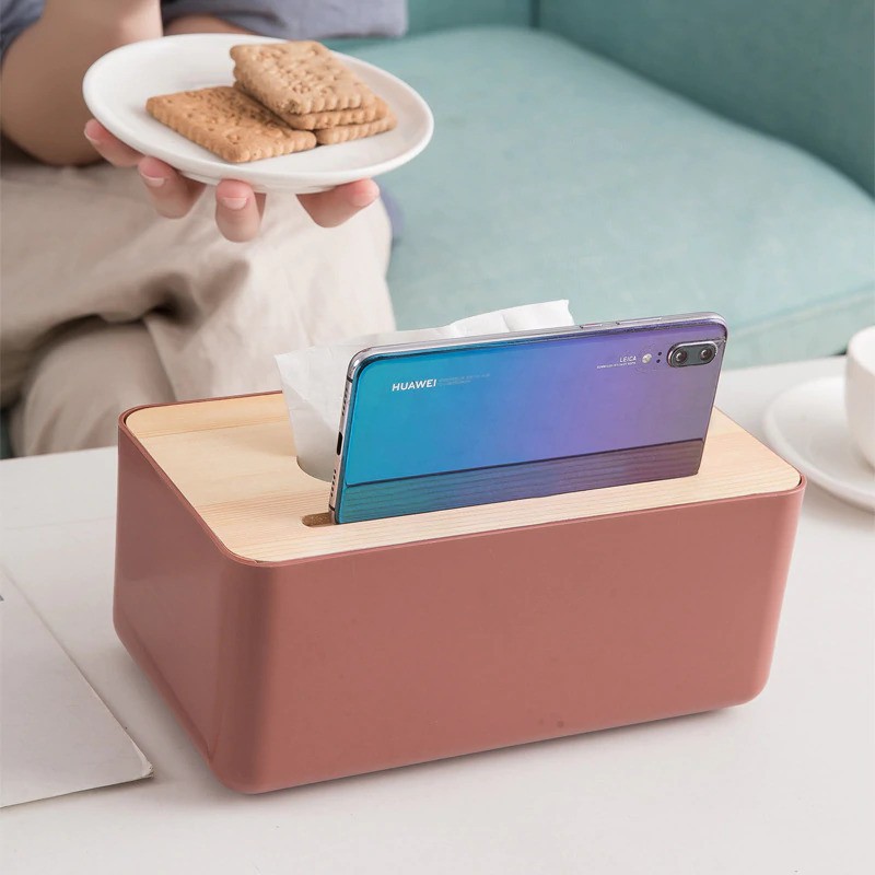 Grab Medan Kotak Tisu Kayu Solid Wooden Tissue Box ZB02015 RSCHEF Blue Holder Hp SmartPhone