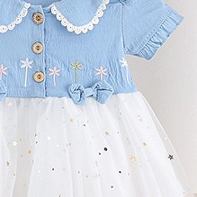 LittleAaron DRESS DENIM PALMBEACH 2105 EBV Baju Dress Anak Perempuan Import Model Gaun