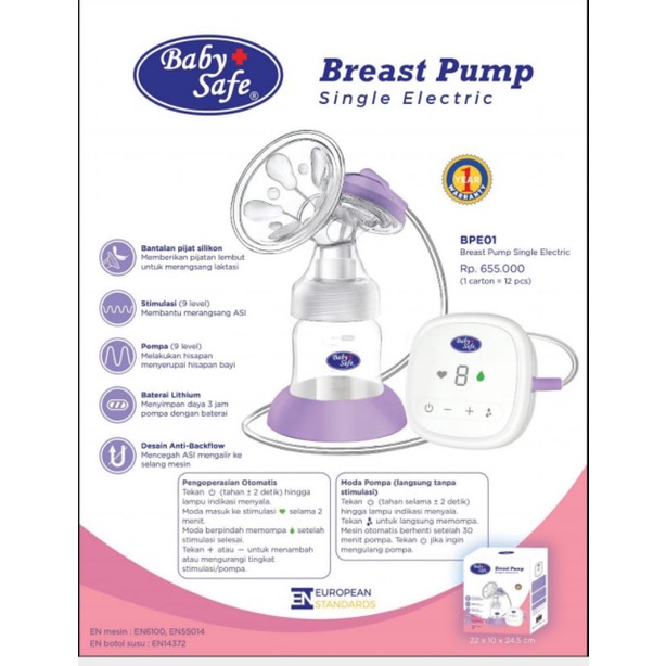 BPE01 Baby Safe Breastpump Single Electric / Pompa ASI Elektrik Babysafe