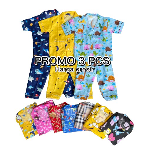 PROMO 3 PCS PIYAMA ANAK BAJU TIDUR ANAK 0 BULAN-16 TAHUN BAJU TIDUR ANAK LAKI LAKI BAJU TIDUR  ANAK