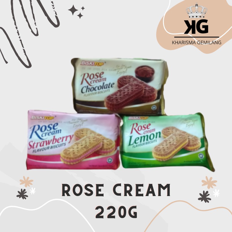 

BISKITOP - ROSE CREAM 200g Biskuit Kue Kering Anak Dewasa Enak Renyah Biscuit Rasa Coklat Lemon