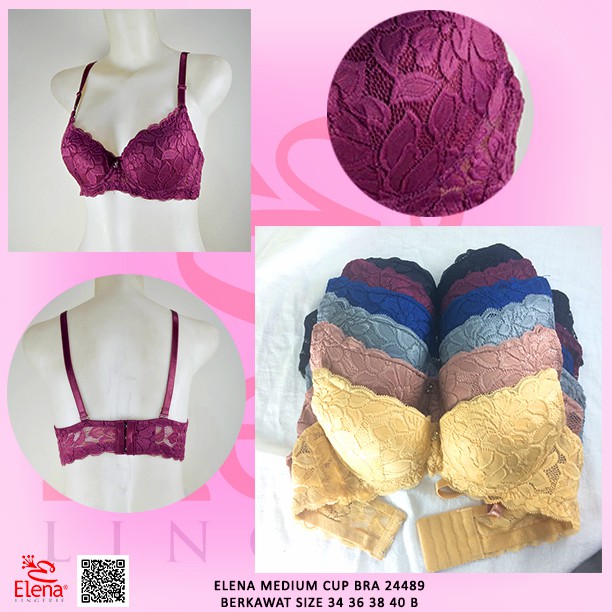 Elena Bra BH Medium Cup B E 24489 - Size 34B-40B- Bra Full Cup B