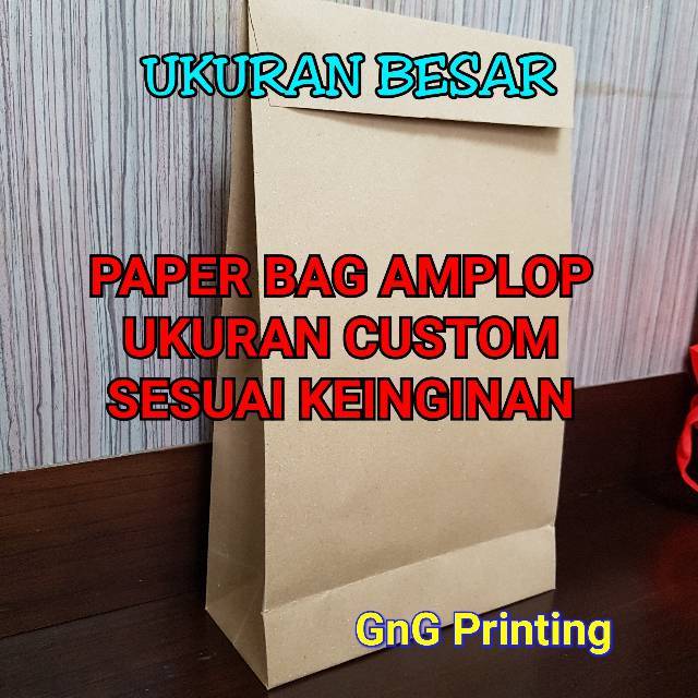Paper Bag Amplop Kraft Besar Custom Ukuran, Paper Bag Pengiriman, Packaging