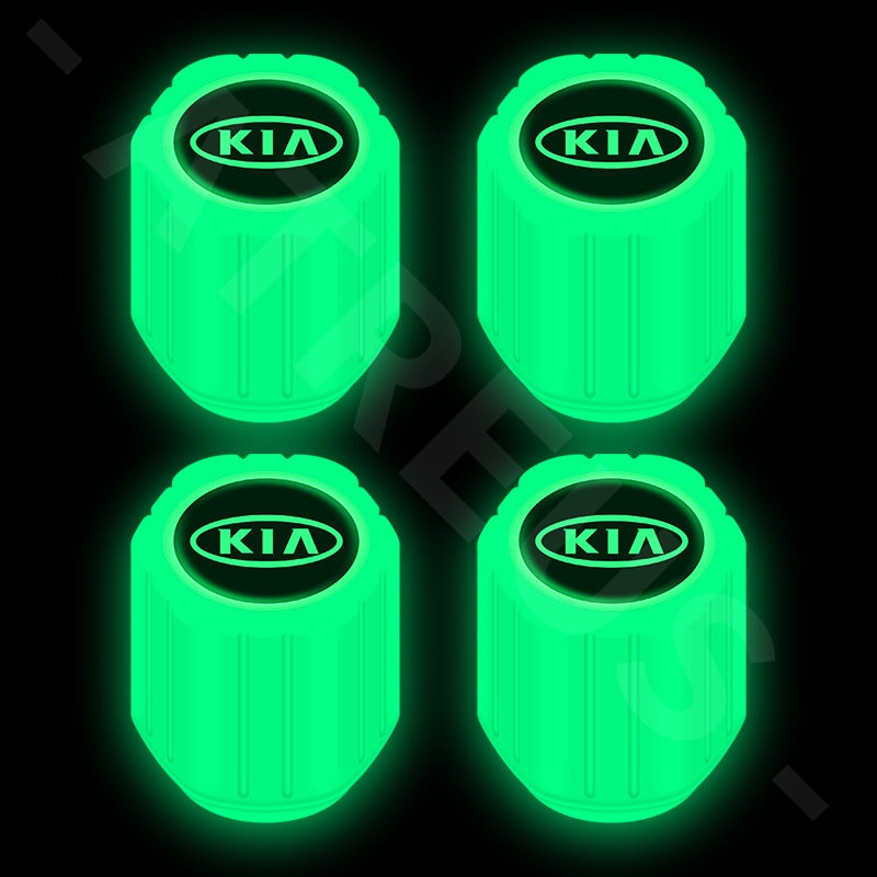 4pcs KIA Luminous Pentil Ban Tutup Pentil Ban Carnival Picanto Rio K5 K3 Cerato Sorento Sportage Aksesoris Mobil Motor Sepeda