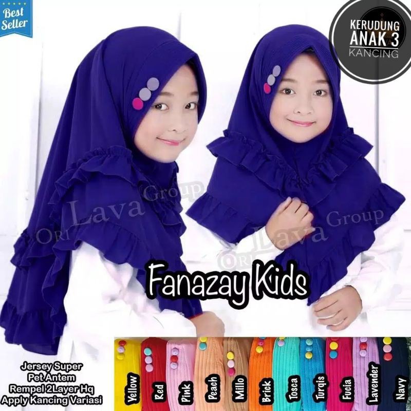 jilbab / anak / TK paud/ hijab /allsize 3-7 tahun/ KANCING 3