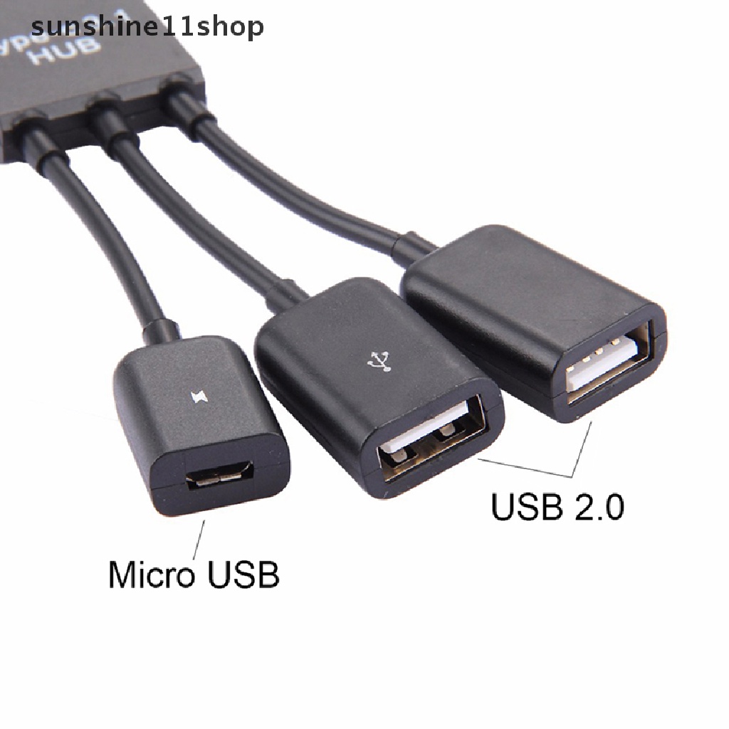 (SHO) 3 In 1 Kabel Adapter Konverter 3 Port USB-c 3.1 Male Ke USB 2.0 OTG