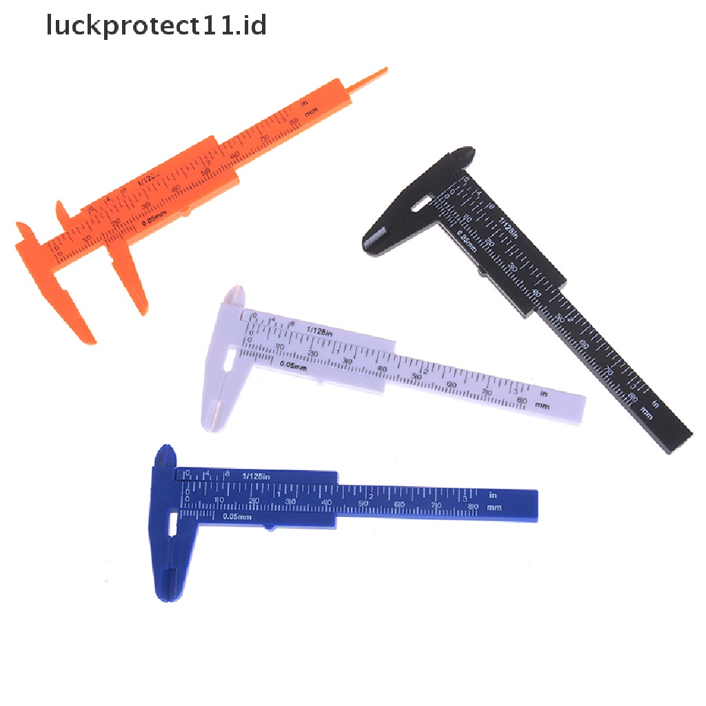 //HG&amp;ID// 1pc Mini sliding vernier caliper plastic measure ruler gauge double scale 80mm .