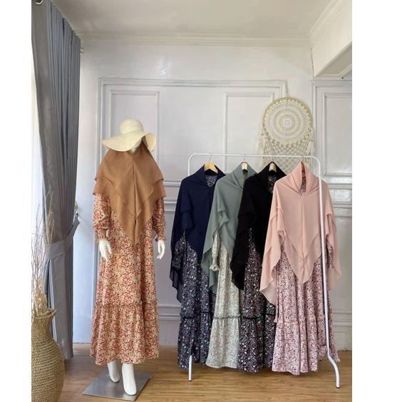 (Recomended) Setelan Gamis Misbee Premium Motif Bunga Kecil