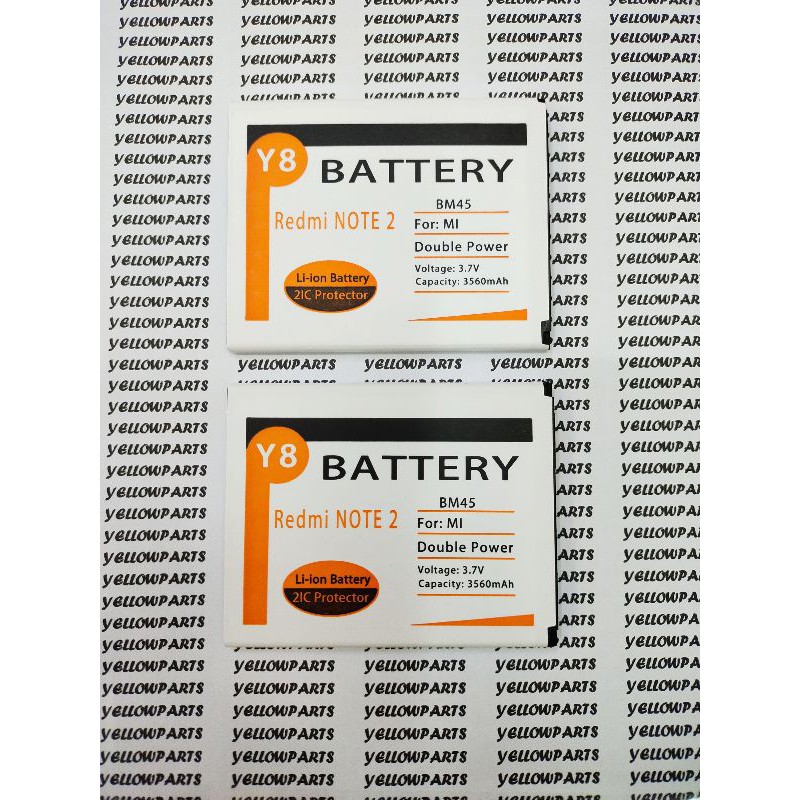 BAT BATTERY BATERAI XIAOMI REDMI NOTE 2 BM45 Y8 DOUBLE POWER