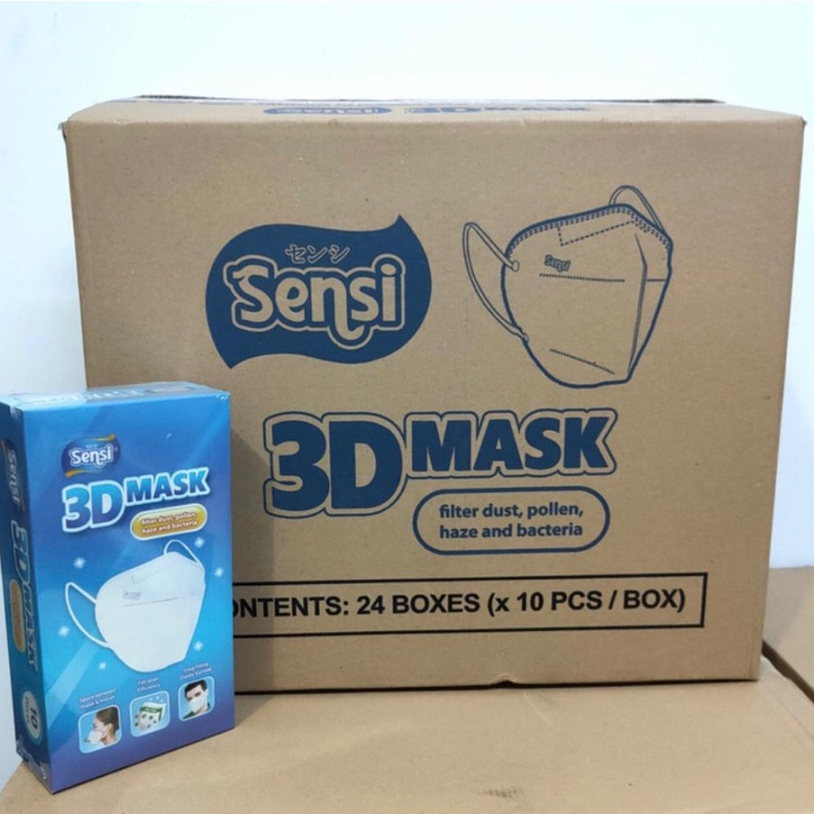 Sensi 3D Mask Masker Sensi 3D KN95 Original 1 Box isi 20pcs (10Pcs + Bonus 10Pcs)