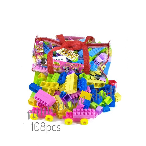 mainan edukatif block pintar hanlo 108pcs