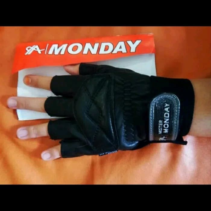 Gloves Sarung Tangan Motor Kulit MONDAY  Half Finger Setengah Jari Keren