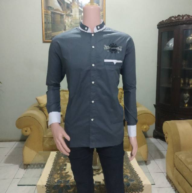 Baju Koko Pria Muslim Gus Azmi Syubbanul Muslimin Kombinasi Hadroh Azzahir Hilwa Ala Santri Modern