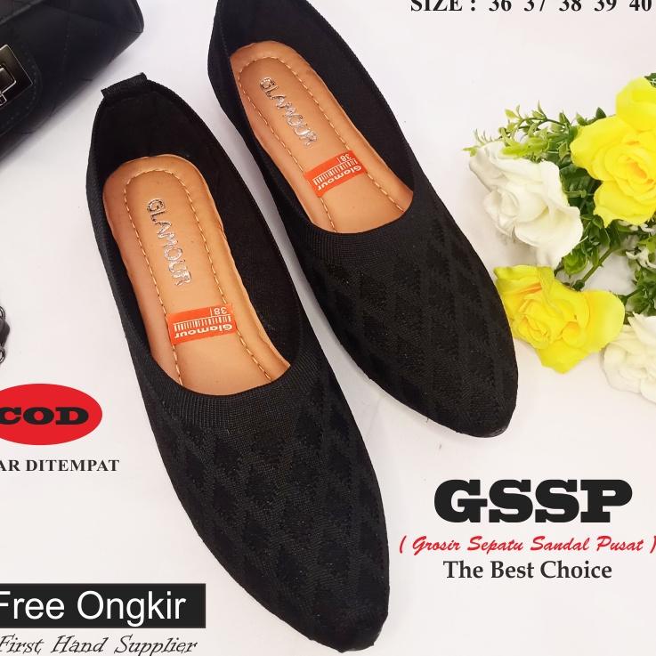 Special Price.. GSSP - Sepatu Flat Rajut Import (motif rajut acak) Sepatu Balet Wanita Premium Merek