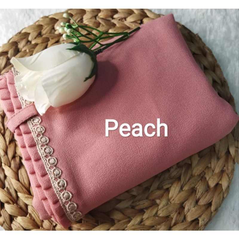 BERGO MARYAM KCB-LIPIT RENDA/AL'FADANI HIJAB-Peach