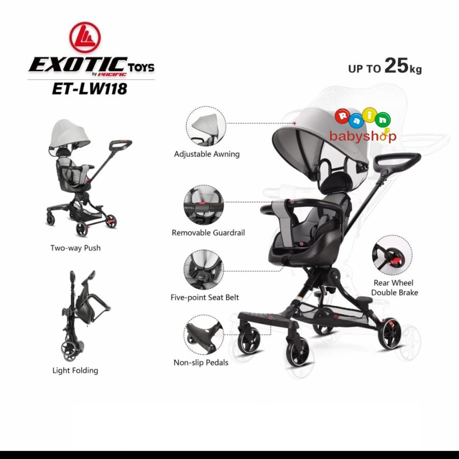 [B/S-EXLW118] Stroller Baby Exotic LW 118 - 2 Arah Bisa Hadap Depan Belakang