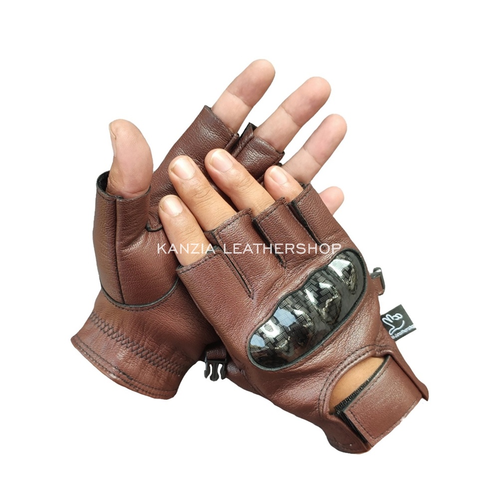 Sarung Tangan Motor Kulit Batok Protektor Leather Gloves