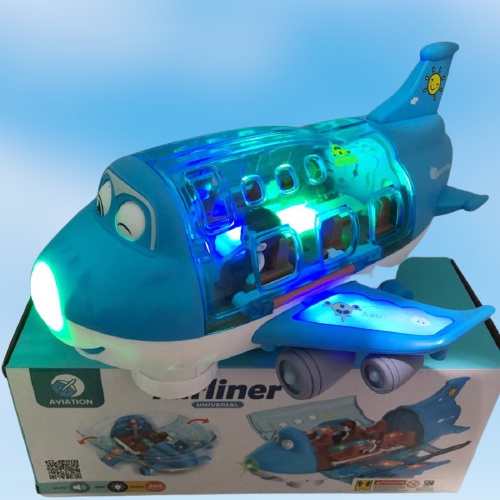 Aeroplane Pesawat Airliner Universal Mainan Anak Pesawat Terbang Airliner Kartun Light & Sound