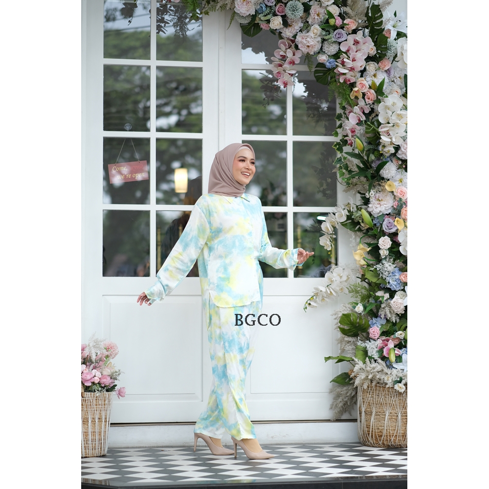 [COD] Cloudy One Set Tie Dye by BGCO.ID || Setelan Rayon Premium Wanita Oversize Kekinian