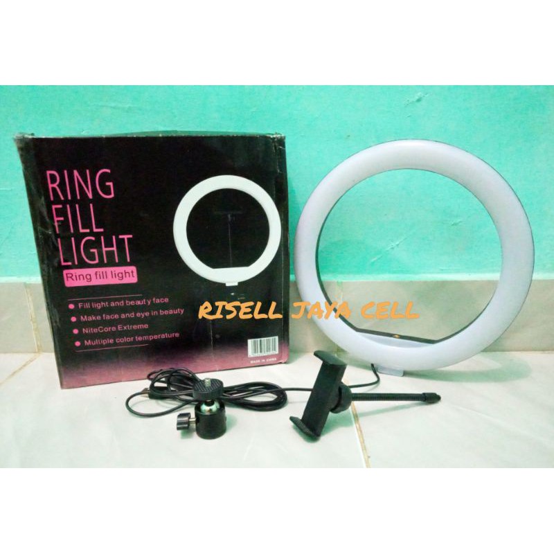 Lampu RingLight 26 cm + Holder HP Ring Fill Light Holder BallHead HP