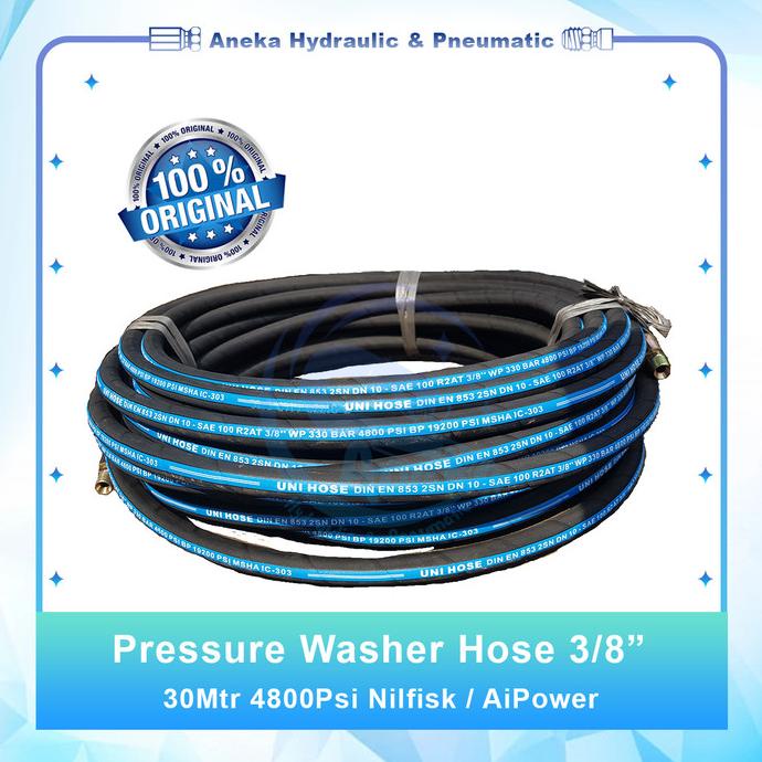 Selang Pressure Washer 3/8" Inch 30mtr X MB-MB Densin AiPower 3800Psi
