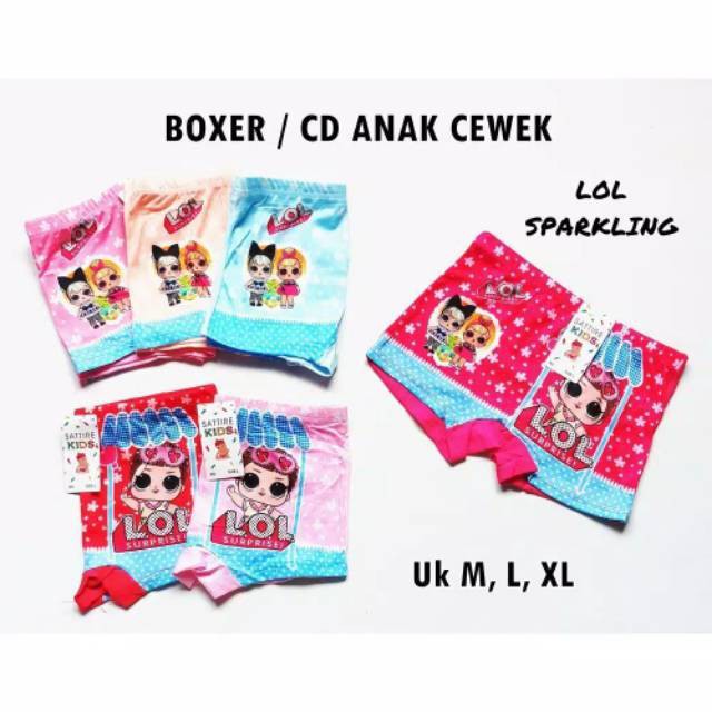 Cd Celana Dalam Boxer Anak Perempuan LOL Bahan Katun Adem