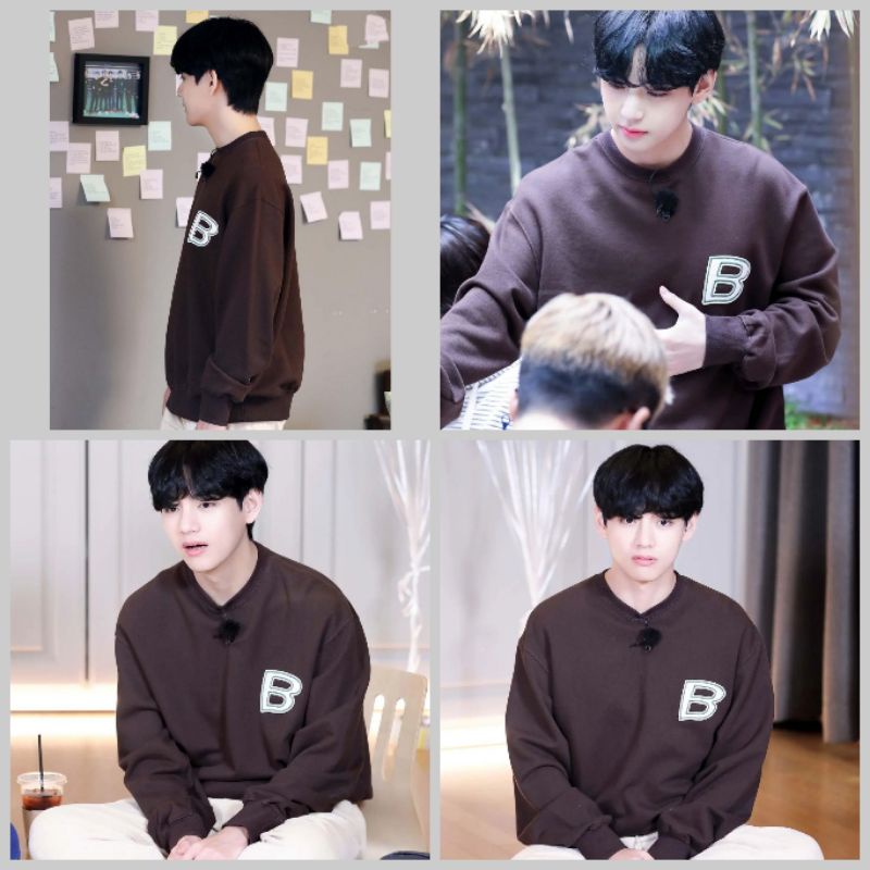 OFFICIAL BLUR BTS V KIM TAEHYUNG SWEATSHIRT RUN BTS 154 OUTFIT BAJU