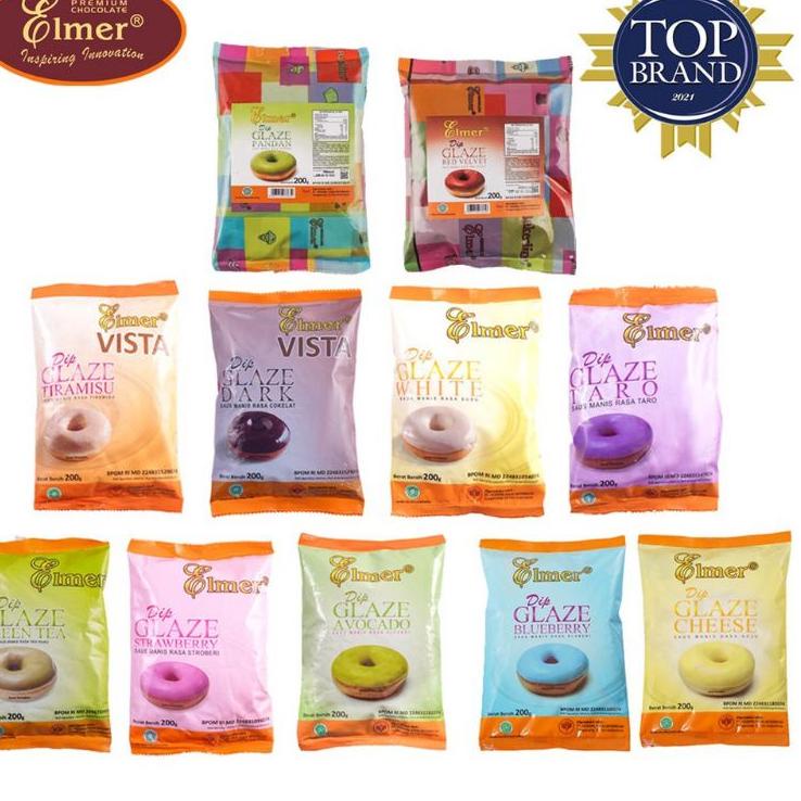 

[KODE PRODUK 6RDKP87] DIP GLAZE ELMER SAUS CAIR TOPPING CELUPAN DONAT alpukat blueberry cheese keju 200gr