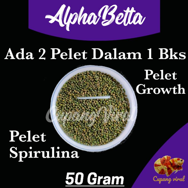 AlphaBetta - Spirow / Pelet Spirulina Premium For Betta 50GR