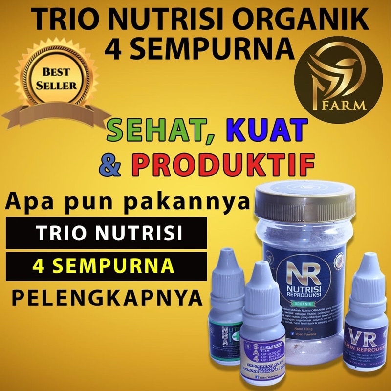 PAKET VITAMIN BURUNG Vitamin burung TRIO NUTRISI ORGANIK DAN 4 SEMPURNA (NBA, SA4, NR & VR)