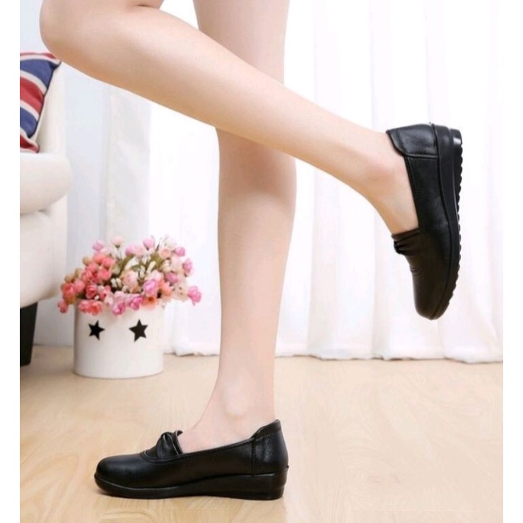 Sepatu Wanita Sepatu Loafers Wanita Sepatu Pantofel Wanita hight Fashion Wanita Sepatu Kerja Sepatu Formal Hitam Sepatu Wanita Terbaru Sepatu Cantik Sepatu Wanita Coklat-4